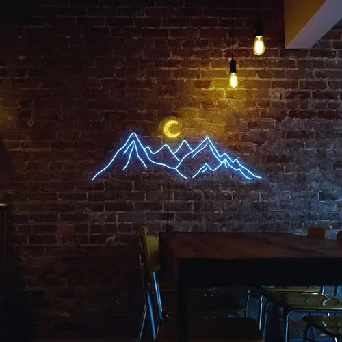 Vista 8 de Letreros de neón de montaña para decoración de pared de 16 pulgadas, letrero de neón LED de dinero, cueva, hogar, fiesta, letreros iluminados por