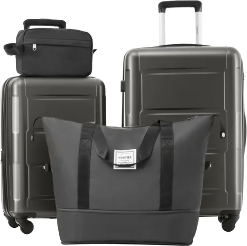 Vista 119 de Merax Equipaje, maleta extensible rígida con ruedas giratorias ligeras, Negro -, 40/48/52