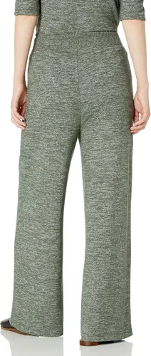 Vista 2 de Daily Ritual Pantalón de pierna ancha plisado de punto acogedor para mujer