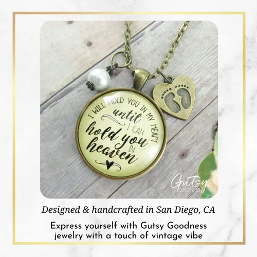 Vista 4 de Gutsy Goodness Miscarriage Necklace Comforting Sentimental Handmade Jewelry For Mom - Pendant, Message Card, Keepsake Gift Box