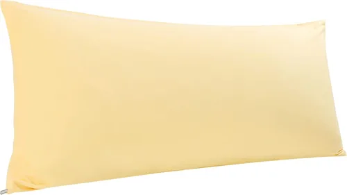 Vista 17 de Funda de almohada corporal de algodón de 400 hilos, cierre de cremallera, funda de almohada suave para el cuerpo, 20 x 48 pulgadas, castor