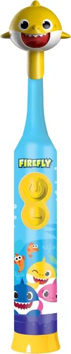 Vista 3 de Firefly Clean N' Protect, cepillo de dientes Baby Shark con cubierta de personaje 3D, cerdas suaves, mango antideslizante, batería incluida