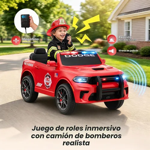 Vista 9 de Licensed Dodge Durango Pursuit 12V Fire & Rescue Ride On Car