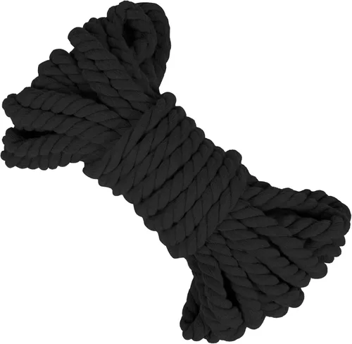Vista 12 de Cuerda de macramé gruesa de 0.315 in x 32.8 pies, cuerda de algodón trenzada de algodón natural, 3 capas para colgar en la pared, para colgar
