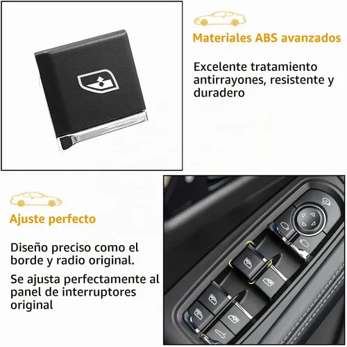 Vista 4 de TTCR-II Tapa de botón de interruptor de elevación de ventana interior para Cayenne 2011-2018, para Macan 2015-2025 y Panamera 2010-2016, 1 pieza