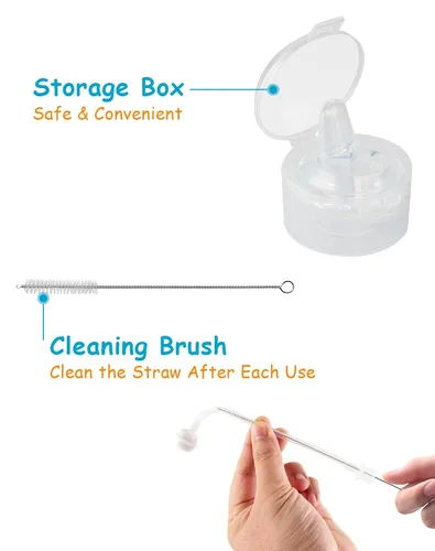 Vista 5 de Kit de conversión de vaso para biberones de vidrio estrechos y estrechos de Dr. Browns, kit de transición a prueba de derrames con boquilla