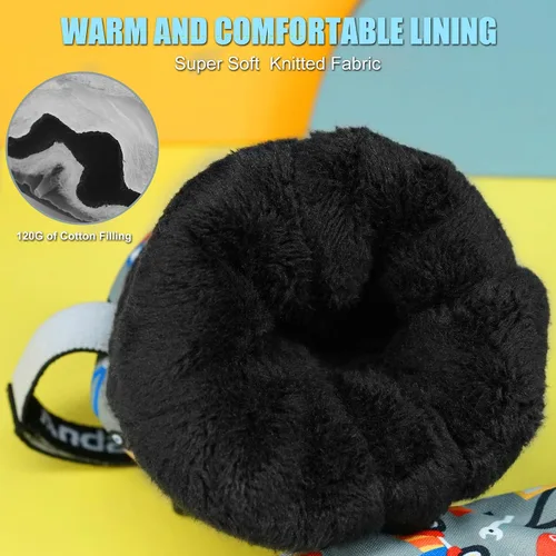 Vista 5 de Andake - Guantes de nieve impermeables y transpirables para niños de 2 a 7 años, guantes abrigados de esquí para invierno, mitones para niños y niñas