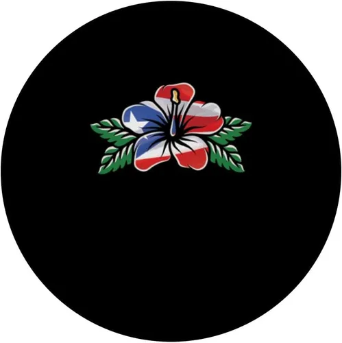 Vista 3 de Hibisco Puertorriqueño Bandera de Puerto Rico PopSockets Puertorriqueños intercambiables PopGrip