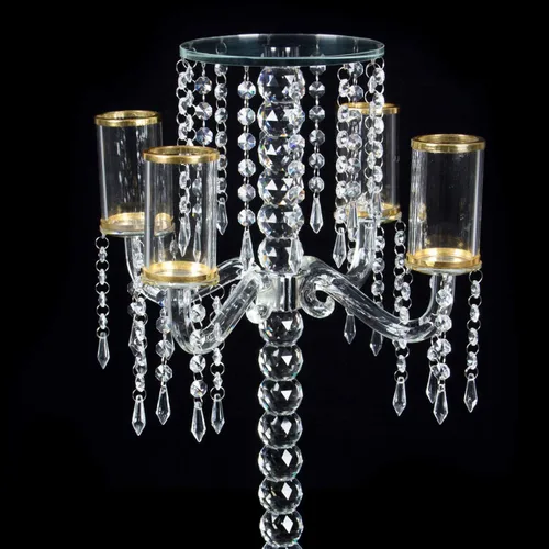 Vista 5 de Beebel - Cuentas de araña de cristal transparente de 19.7 pies, guirnalda de cadena de lámpara para candelabro, prisma, octágono, cadena para boda