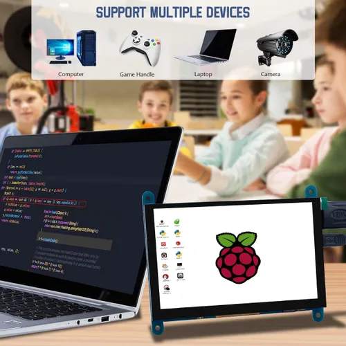 Vista 4 de Hosyond 5 pulgadas IPS LCD pantalla táctil panel 800 × 480 pantalla capacitiva HDMI Monitor para Raspberry Pi 5/4/3, BB negro, Windows 10 8 7