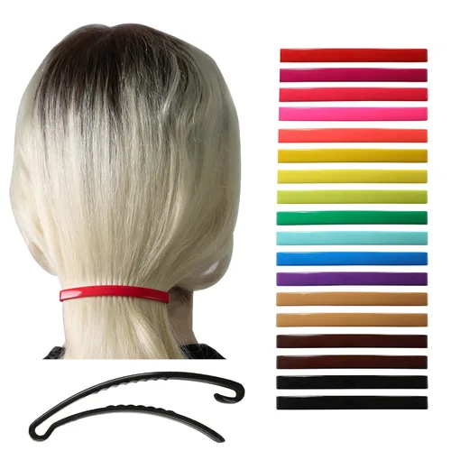 Vista 8 de Pinzas grandes de plástico para peinar, pinzas decorativas para medio recogido y cola de caballo, para niñas, mujeres con cabello muy fino y medio