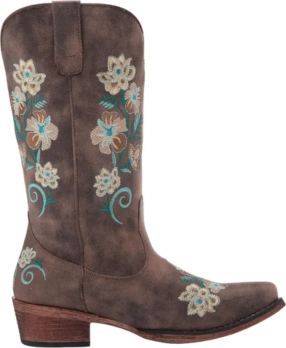 Vista 6 de ROPER Riley - Botas de moda florales para mujer, Marrón