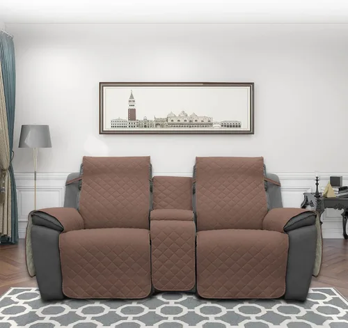Vista 2 de Easy-Going - Funda reclinable con consola, funda de sofá reversible para sala de estar, funda de sofá dividida para cada asiento con correas