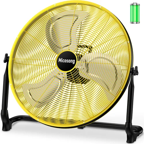 Vista 8 de Ventilador de suelo portátil de 14 pulgadas, ventilador de campamento inalámbrico para exteriores, ventilador recargable de larga duración