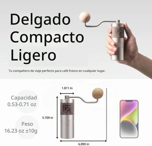 Vista 7 de 1Zpresso Molinillo de café manual Q – Mango de manivela con rebaba cónica de acero inoxidable, adecuado para goteo, prensa francesa, preparación