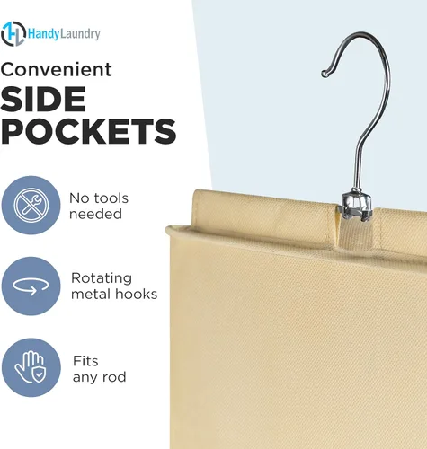 Vista 6 de Handy Laundry Organizador colgante para armario, 6 estantes para ropa, suéteres, zapatos y accesorios, estantes de armario que ahorran espacio