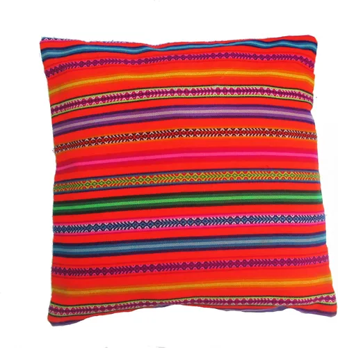 Vista 8 de Funda de cojín de tela inca, funda de cojín decorativa de Perú, funda de cojín de algodón estilo peruano para sofá de 18 pulgadas x 18 pulgadas Negro