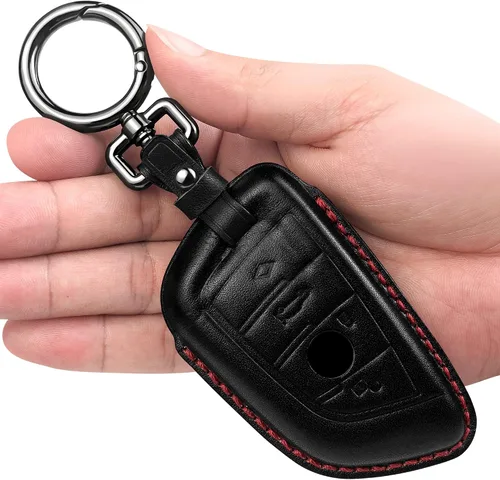 Vista 7 de Tukellen Funda de cuero genuino para llavero BMW 230i 330i 430i 440i 530i 530e 530i 540i 740i 740i 745e 750i M2 M235i M240i M3 M340i M4 X1 X2 X3 X4