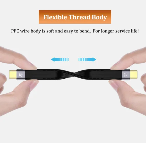 Vista 7 de Cable USB C [5 pulgadas], cable corto USB C a USB C, compatible con carga rápida PD, transferencia de datos de 10 Gbps, compatible con Thunderbolt