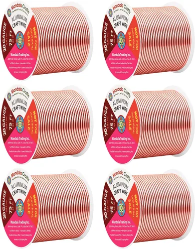 Vista 233 de Mandala Crafts - Alambre de aluminio anodizado de calibre 22 para hacer joyas - 137.2 m de alambre flexible surtido y coloreado - Doble para bonsái
