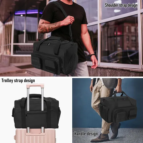 Vista 5 de OUUTMEE Bolsa de lona táctica militar para hombre, bolsa de gimnasio deportiva de viaje, bolsa de entrenamiento de fitness, bolsa de mano