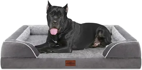 Vista 221 de Comfort Expression - Cama ortopédica para perros medianos, 28 x 19 pulgadas, cama impermeable y de apoyo de espuma con cojines removibles, sofá