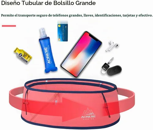 Vista 2 de Riñonera para correr con botella de agua suave de 8.5 fl oz, sin rebote, para entrenamiento, correr, viajes, dinero, cinturón de bolsillo para mujer
