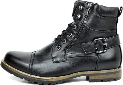 Vista 2 de Bruno Marc Men's Motorcycle Combat Boots Zipper Biker Boot