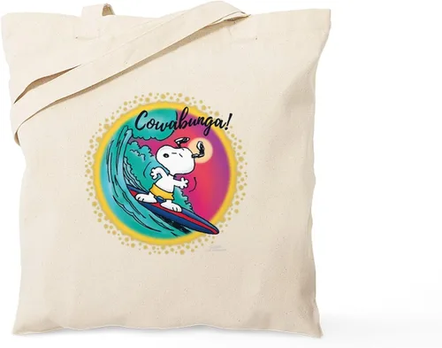 Vista 8 de CafePress Peanuts Snoopy - Bolsa reutilizable de lona color beige natural