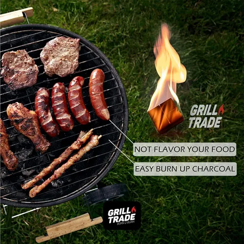 Vista 4 de Grill Trade Arrancadores de fuego para estufa de leña, chimenea, fogatas, parrilla, hoguera, barbacoa, 288 piezas cuadrados de inicio