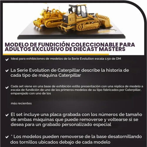 Vista 3 de Diecast Masters Camión para gatos Caterpillar 977D y 963K 1:50, serie Evolution Camiones coleccionables de construcción a escala Camión