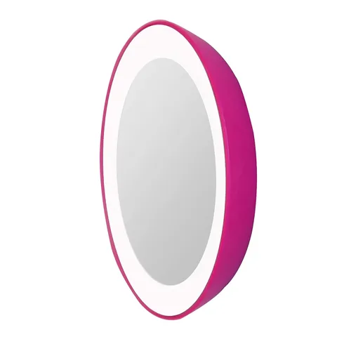 Vista 10 de Zadro Espejo de maquillaje de belleza de montaje de ventosa con iluminación LED de aumento compacto 10X, rosa