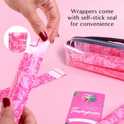 Vista 5 de Tampon Flask Kit Tubos de bebidas disfrazados para contrabando de bebidas, conciertos, clubes, tubos de plástico de grado alimenticio sin fugas