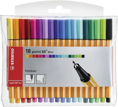 Vista 9 de STABILO - point 88 Mini - Fineliner - Pack de 8 - Colores surtidos Multicolor