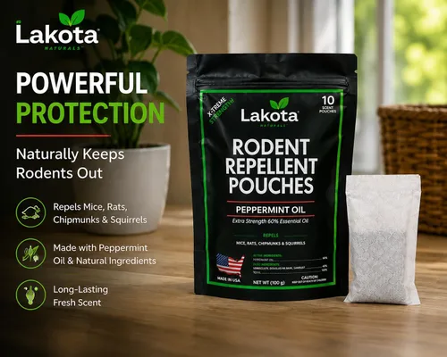 Vista 6 de Lakota - Bolsas repelentes de ratones extra fuertes, aceite de menta