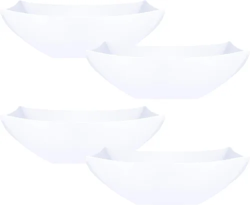 Vista 16 de PLASTICPRO Cuencos cuadrados desechables para servir, aperitivos o ensaladas, plástico negro, paquete de 4, 8 onzas, color negro