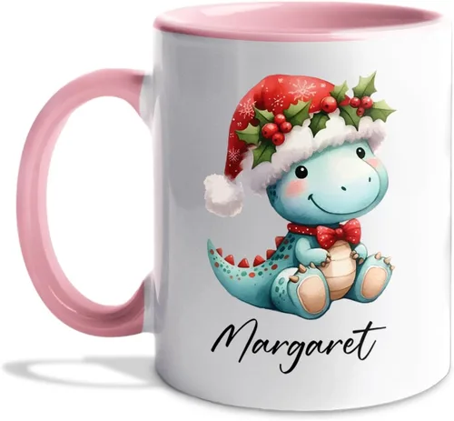 Vista 41 de Taza de café de Papá Noel con nombre personalizado – Taza de Papá Noel personalizada, 11 onzas y 15 onzas, bonita taza de cerámica blanca regalo