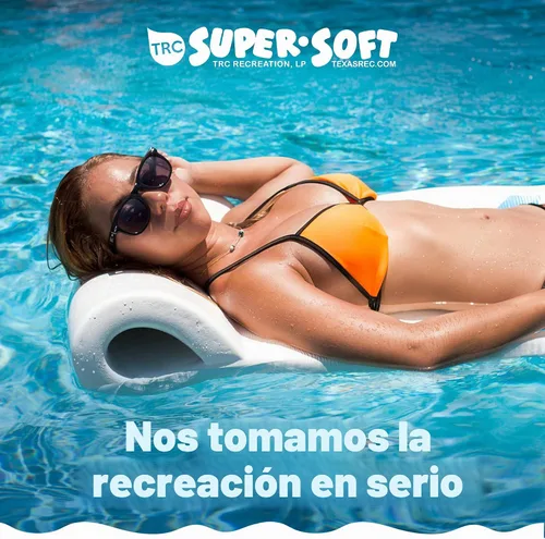 Vista 7 de TRC Recreation Sunsation 1.75" Thick Foam Pool Float Lounger w/ Headrest for Lounging & Sunbathing in Swimming Pools, Beaches & Lakes, 70" x 26 Azul