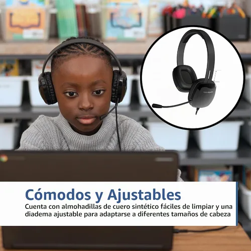Vista 3 de Cyber Acoustics AC-6012 USB-A Auriculares estéreo con micrófono flexible