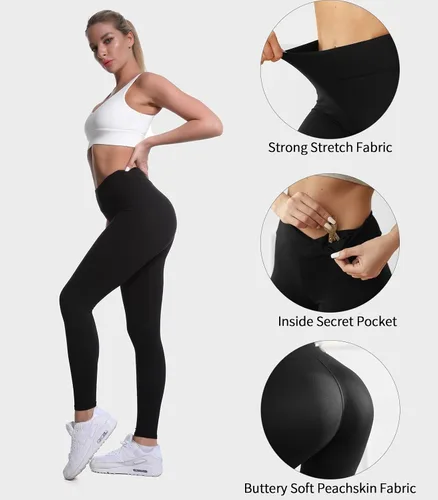 Vista 2 de Leggings Women High Waisted Tummy Control Squat Proof Best Workout Buttery Soft Pant