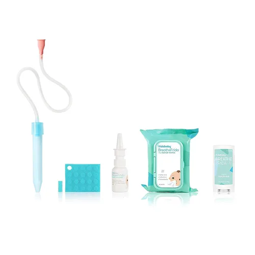 Vista 2 de Frida Juego de alivio del resfriado y la gripe para bebés, kit de alivio de la congestión, incluye el aspirador nasal NoseFrida NoseFrida Nasal