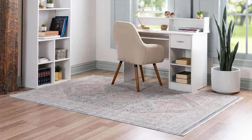Vista 3 de Unique Loom Noble Collection - Alfombra de área Elizabeth (2' 2" x 3' 1" Rectángulo, Azul/Beige)