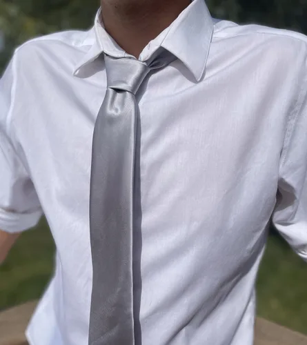 Vista 220 de tiemart Corbata de color sólido para hombre Longitud estándar