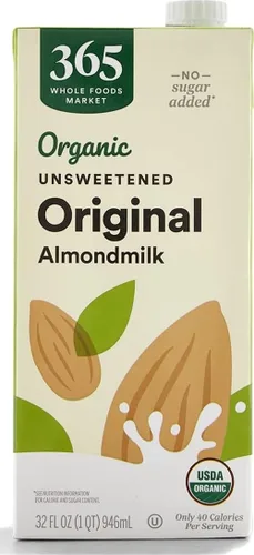 Vista 20 de 365 de Whole Foods Market - Leche de almendra orgánica sin endulzar de vainilla, envase de 32 onzas líquidas