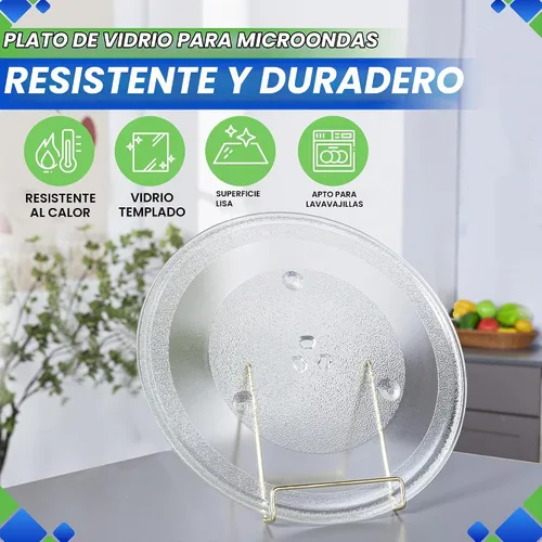 Vista 2 de Placa de repuesto para microondas de 13.4 pulgadas para GE WB49X10176 - Placa giratoria de vidrio giratorio para microondas, bandeja giratoria