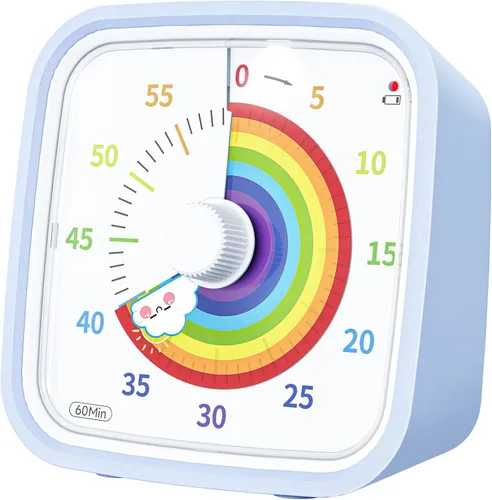Vista 12 de Yunbaoit Temporizador Visual Negro Mejorado con Estuche Protector, Temporizador Silencioso de Cuenta Regresiva de 60 Minutos para Niños y Adultos