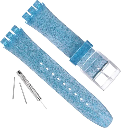Vista 15 de Correa de reloj de goma de silicona/correa de reloj de repuesto para Swatch (0.669 in 0.748 in 0.787 in)