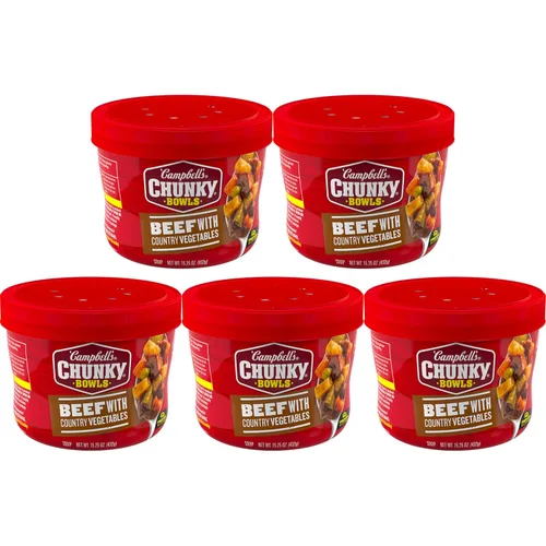 Vista 9 de Campbell’s Chunky Sopa de ternera con verduras del campo, 15.25 oz Tazón microondable