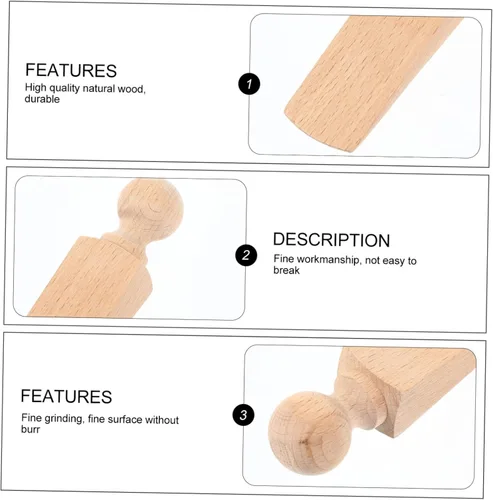 Vista 4 de TEHAUX 2 topes de madera para puerta, antideslizante de madera para bombero, cuña, madera maciza, bloque de madera para puerta y ventana