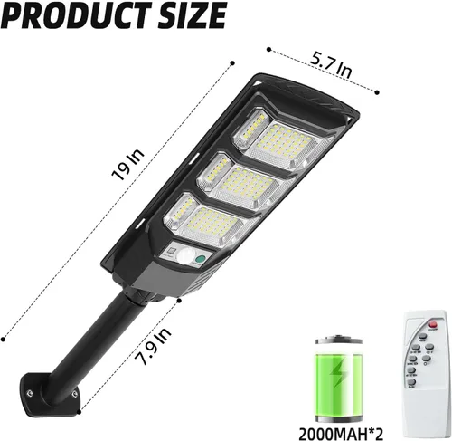 Vista 6 de FOWSEEK 4 unidades de luces solares de inundación para exteriores, luces solares impermeables para exteriores con control remoto, luces de sensor